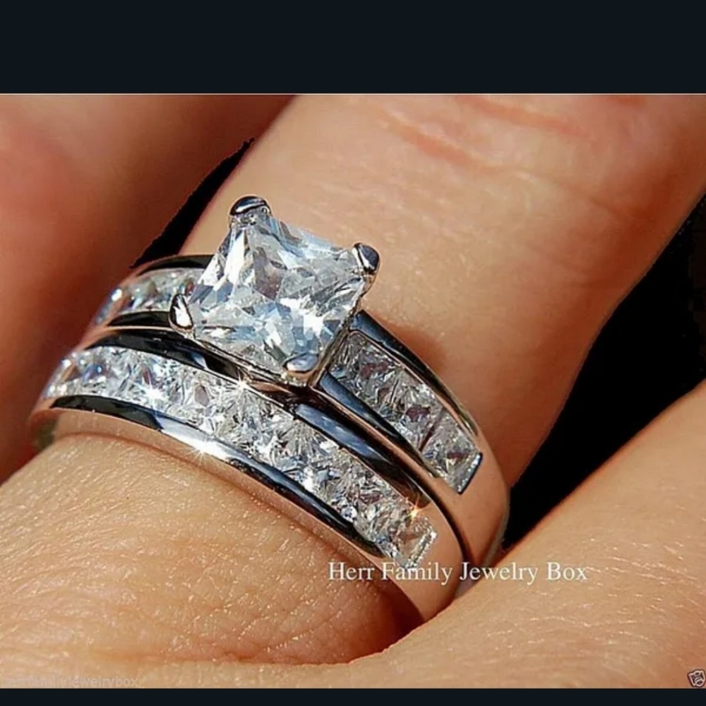 New 925 Solid Ring With Natural White Sapphire - image 4